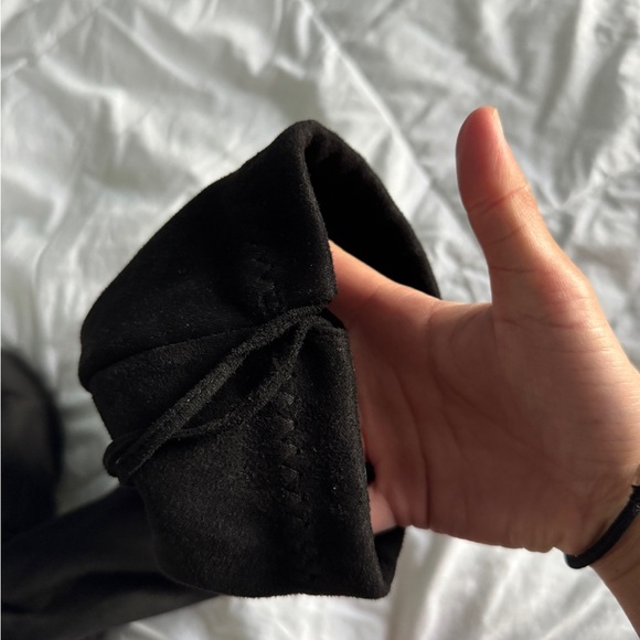 Black Over-the-Knee Heeled Boots with Lace-Up – Size 7 - Picture 8 of 12